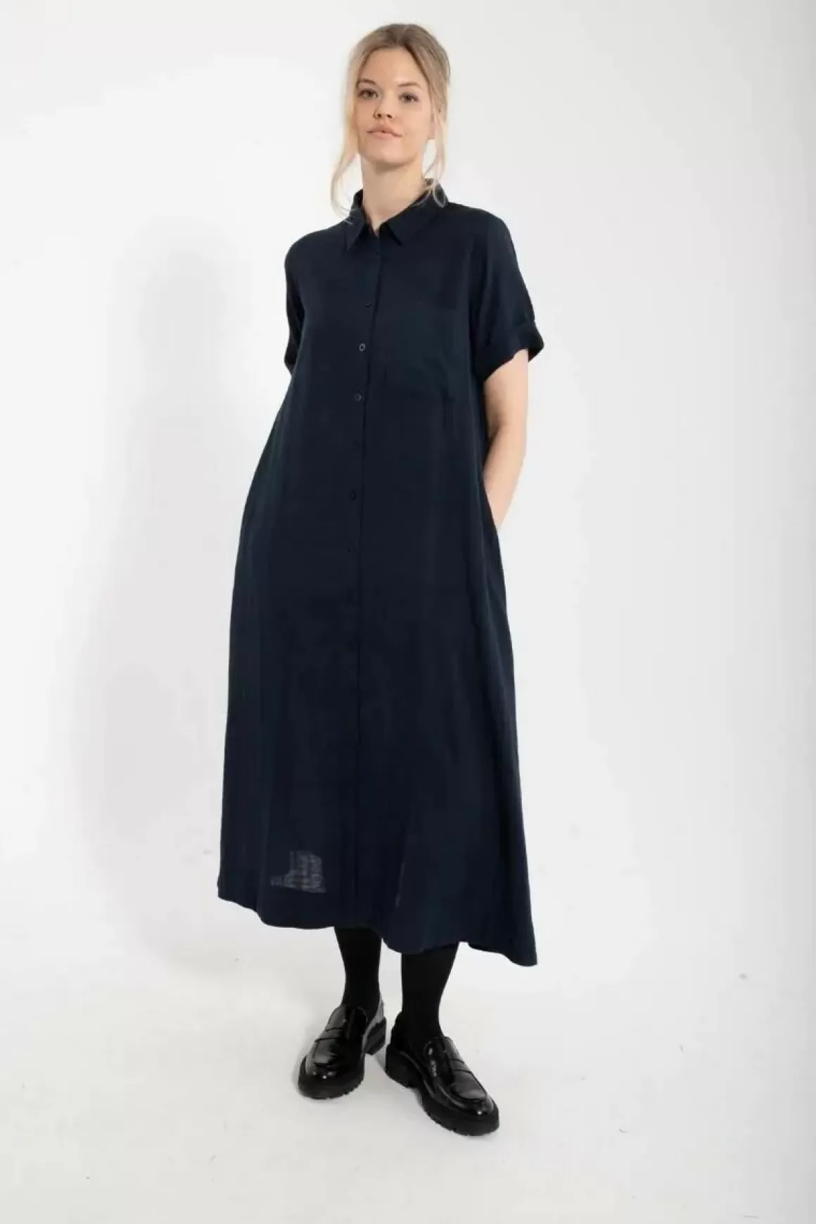 Danefæ Danapril Ss Dress Dk Navy Clearance