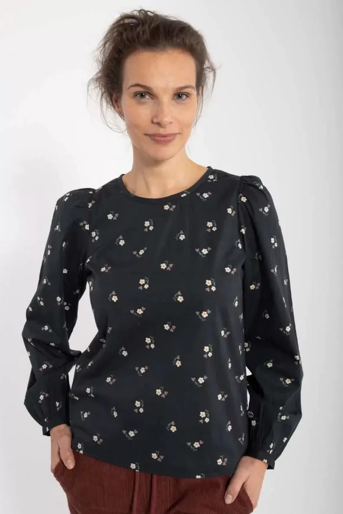 Danefæ Danebette Poplin Shirt Black Miniflower Cheap