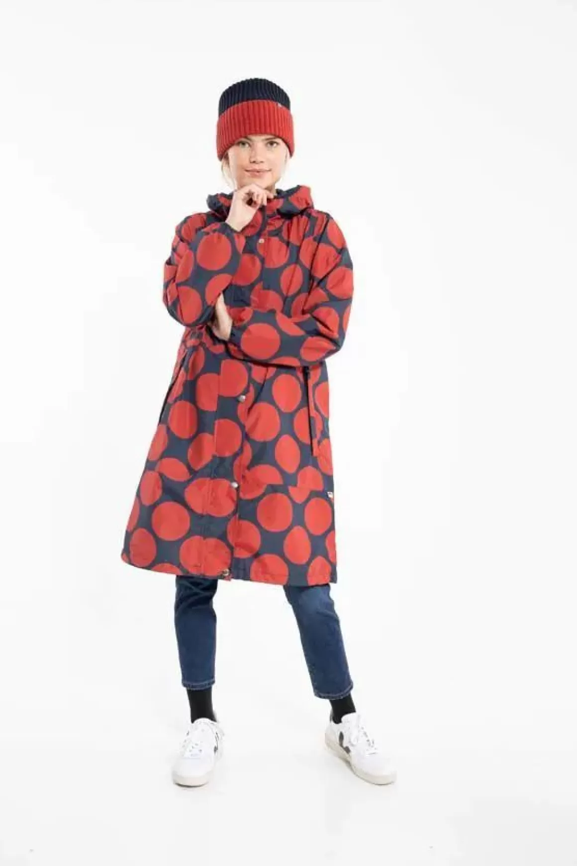 Danefæ Danedith Rainjacket Dk Navy/Dk Rust Megadot Cheap