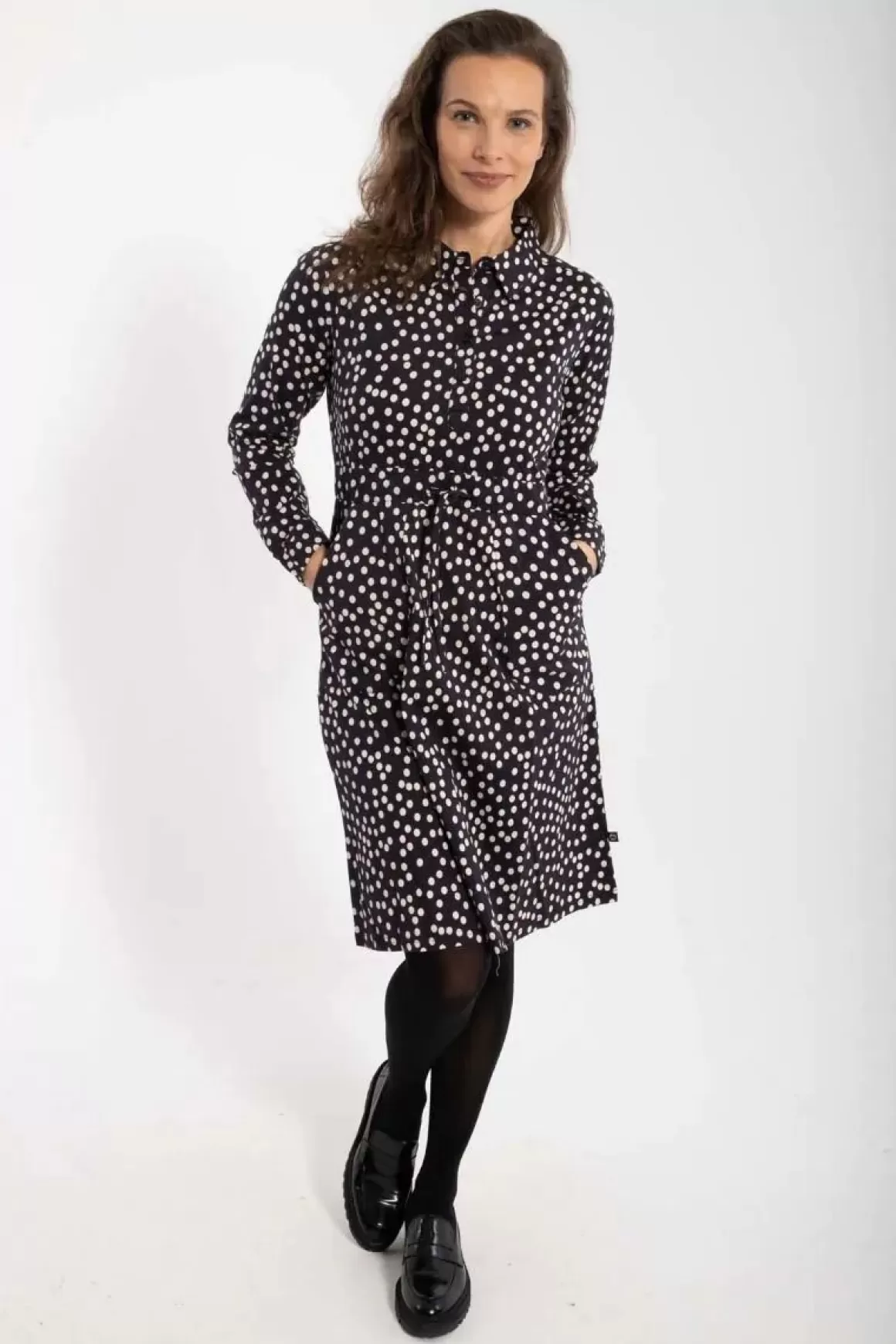 Danefæ Daneditte Poplin Dress Black/Chalk Fundots Clearance