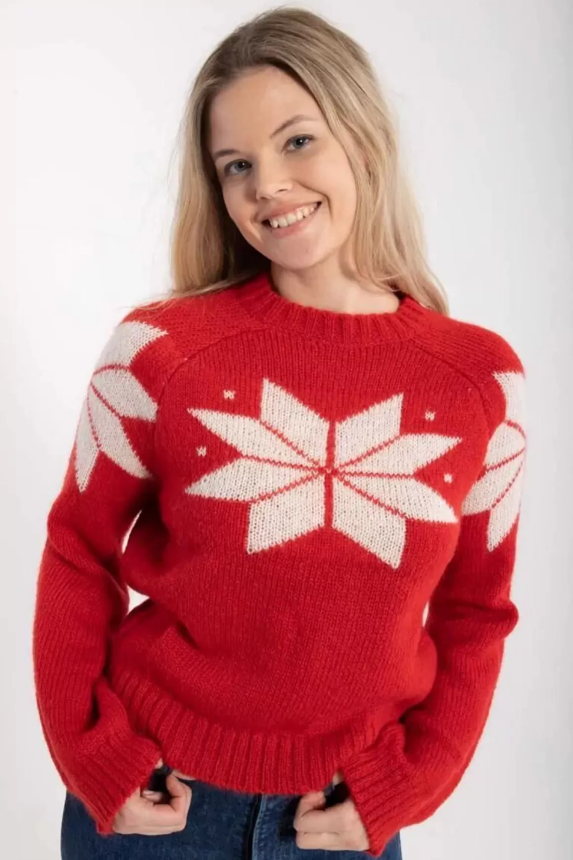 Danefæ Danefantastic Flakes Wool Sweater Red/Chalk Store