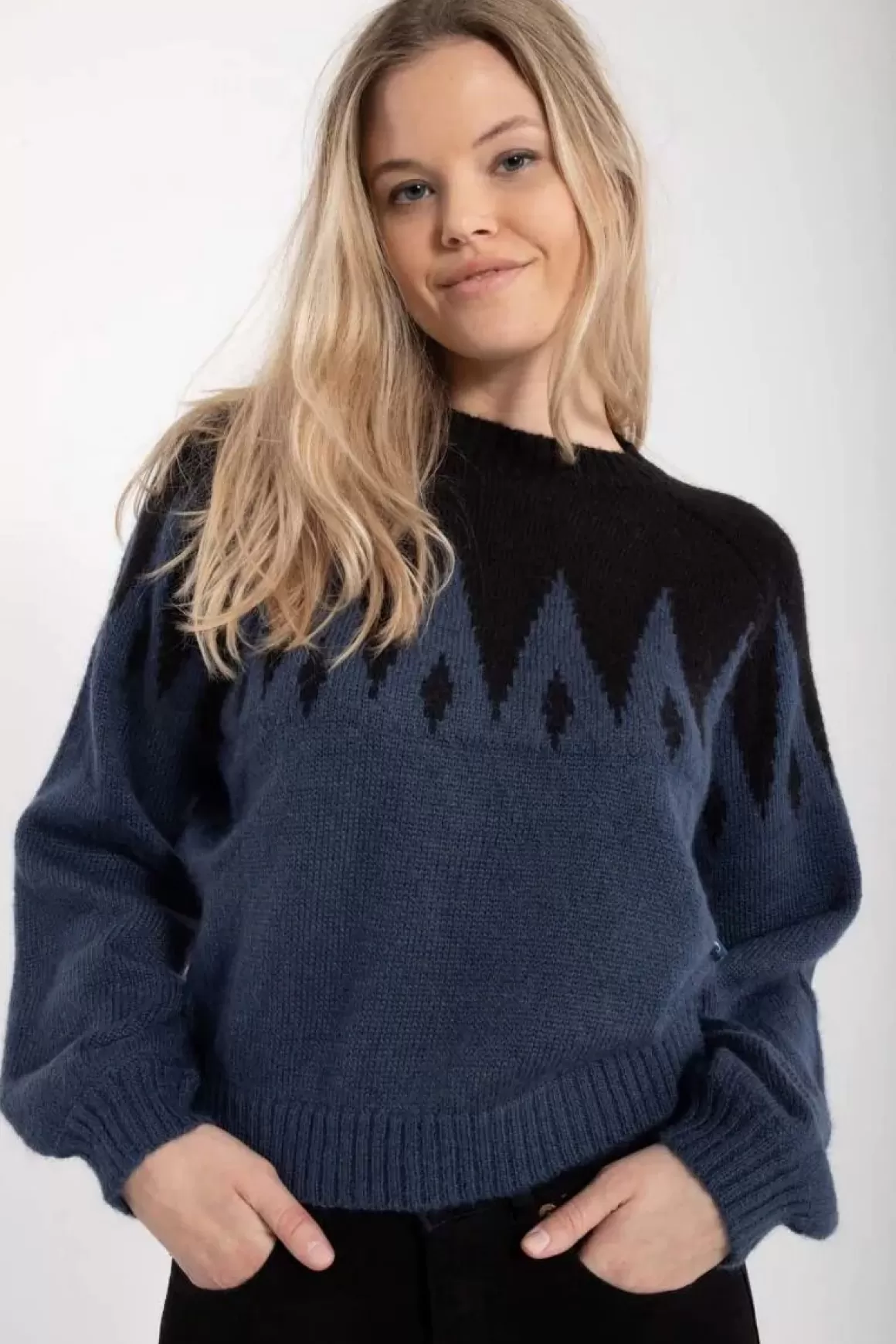 Danefæ Danefantastic Icicles Wool Sweater Black/Marine Best