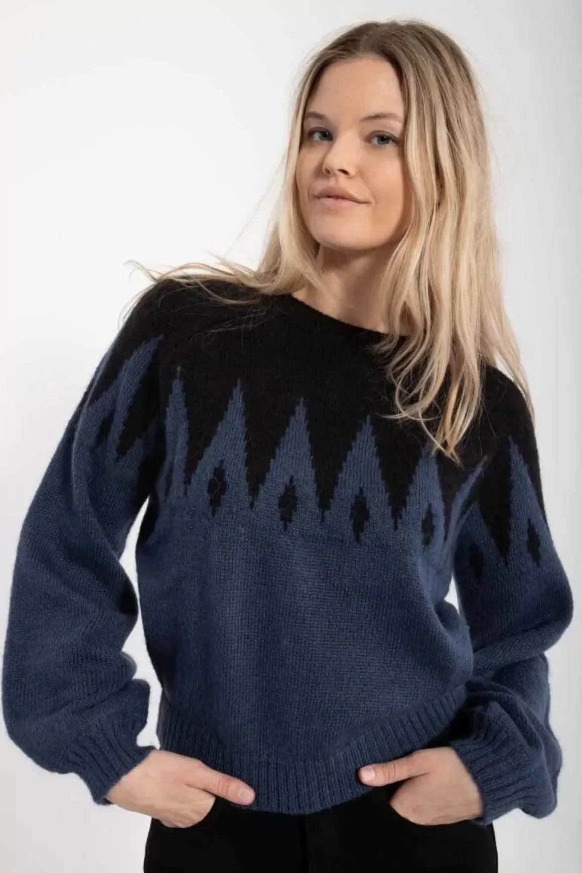 Danefæ Danefantastic Icicles Wool Sweater Black/Marine Best