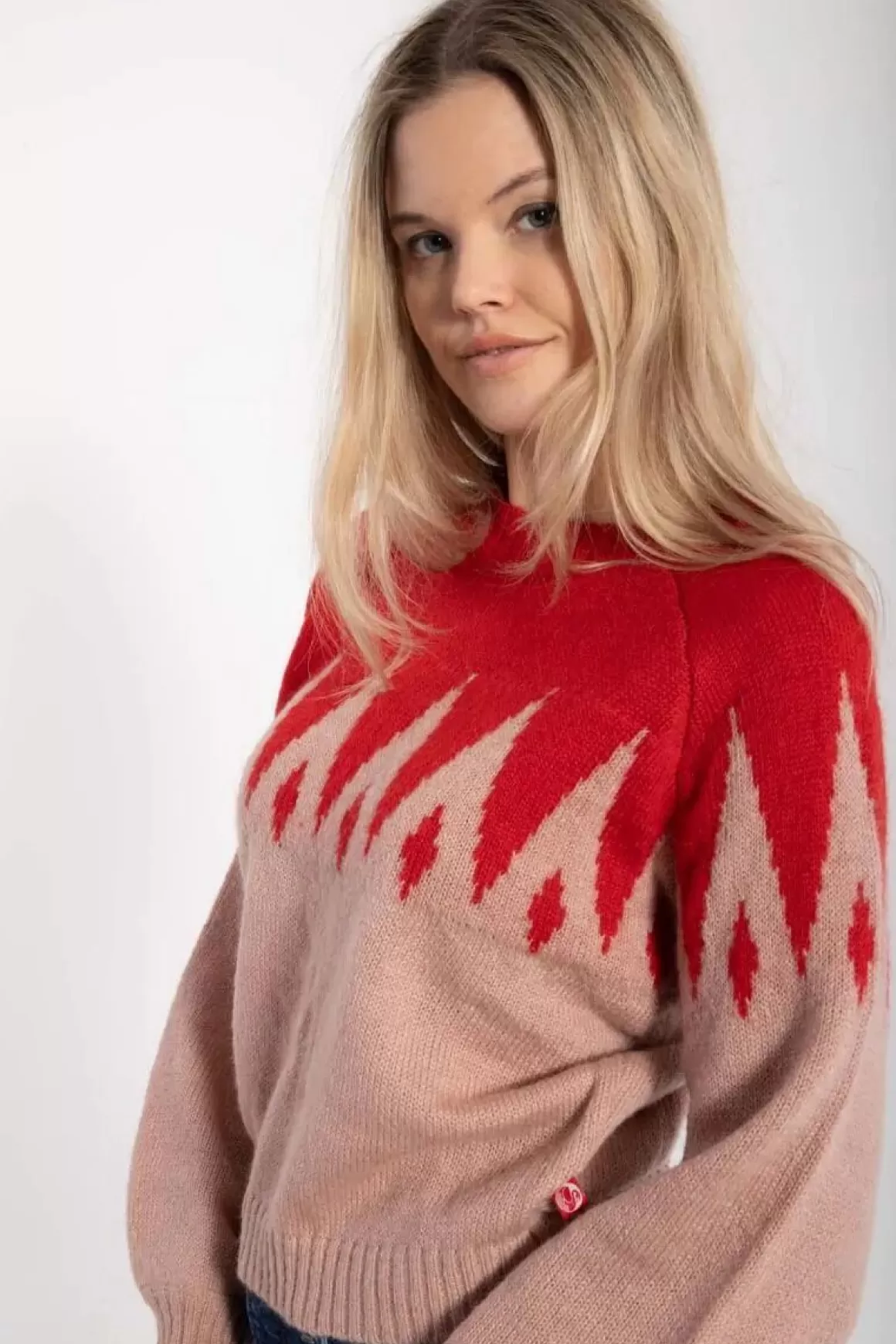 Danefæ Danefantastic Icicles Wool Sweater Red/Powder Rose Best