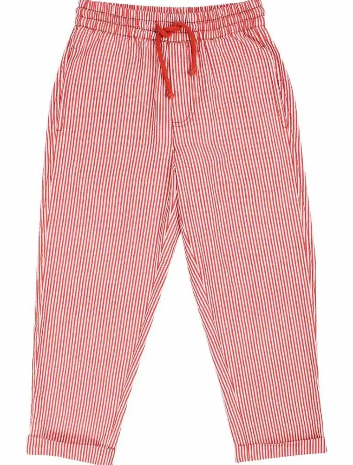 Danefæ Danefrede Searsucker Pants Chalk/Bright Red Cheap