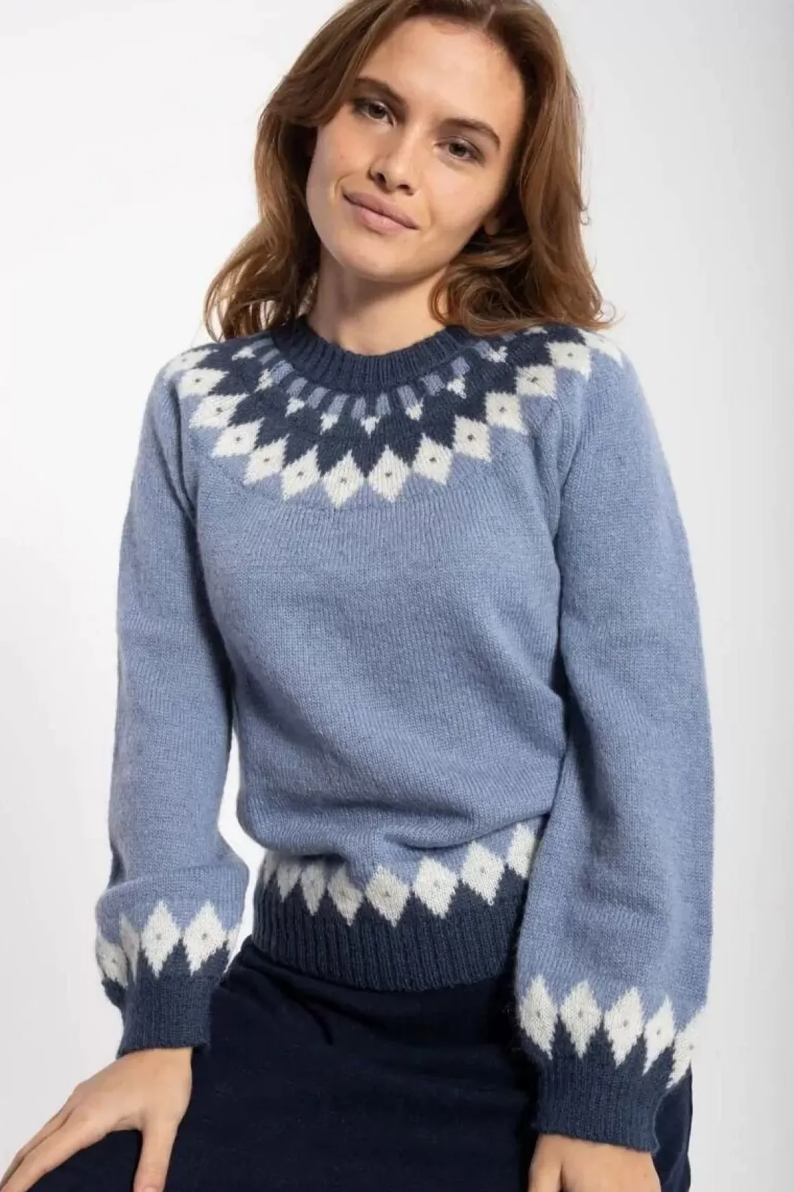 Danefæ Danehot Stove Mohair Sweater Porcelaine/Chalk/Marine Sale