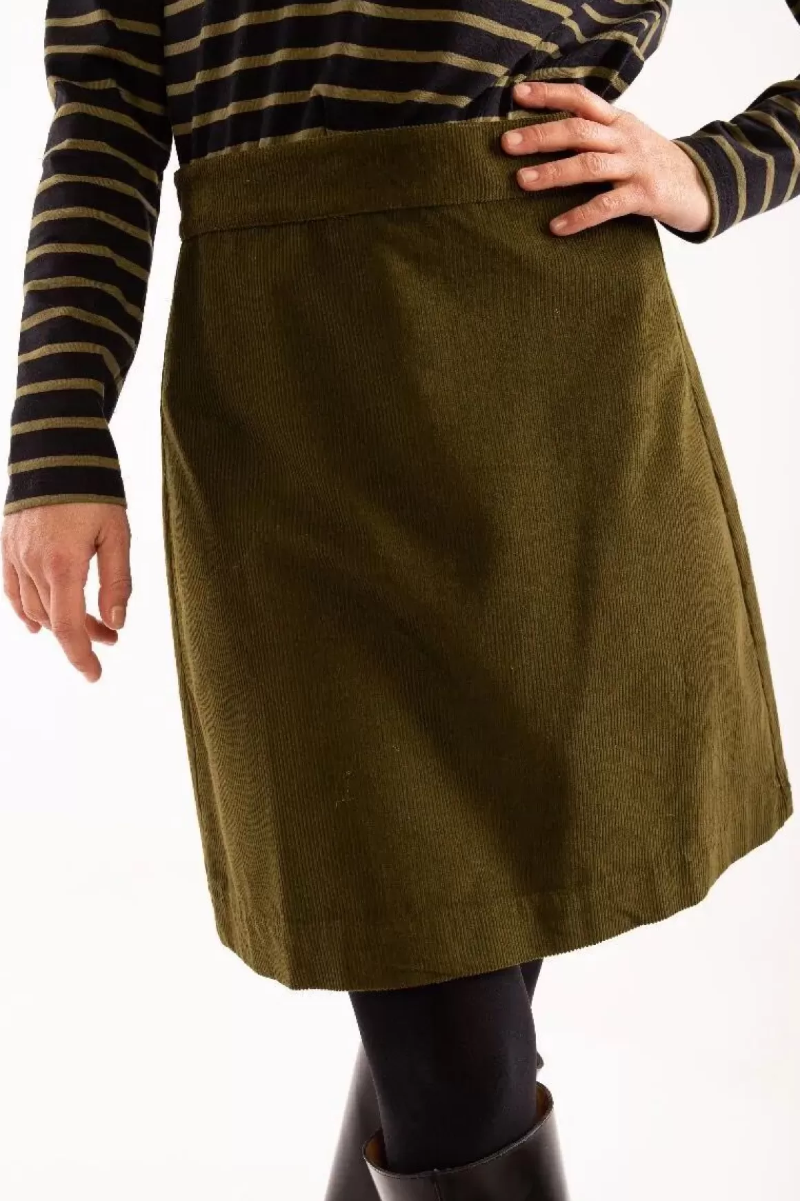 Danefæ Danelondon Cord Skirt Olive Outlet