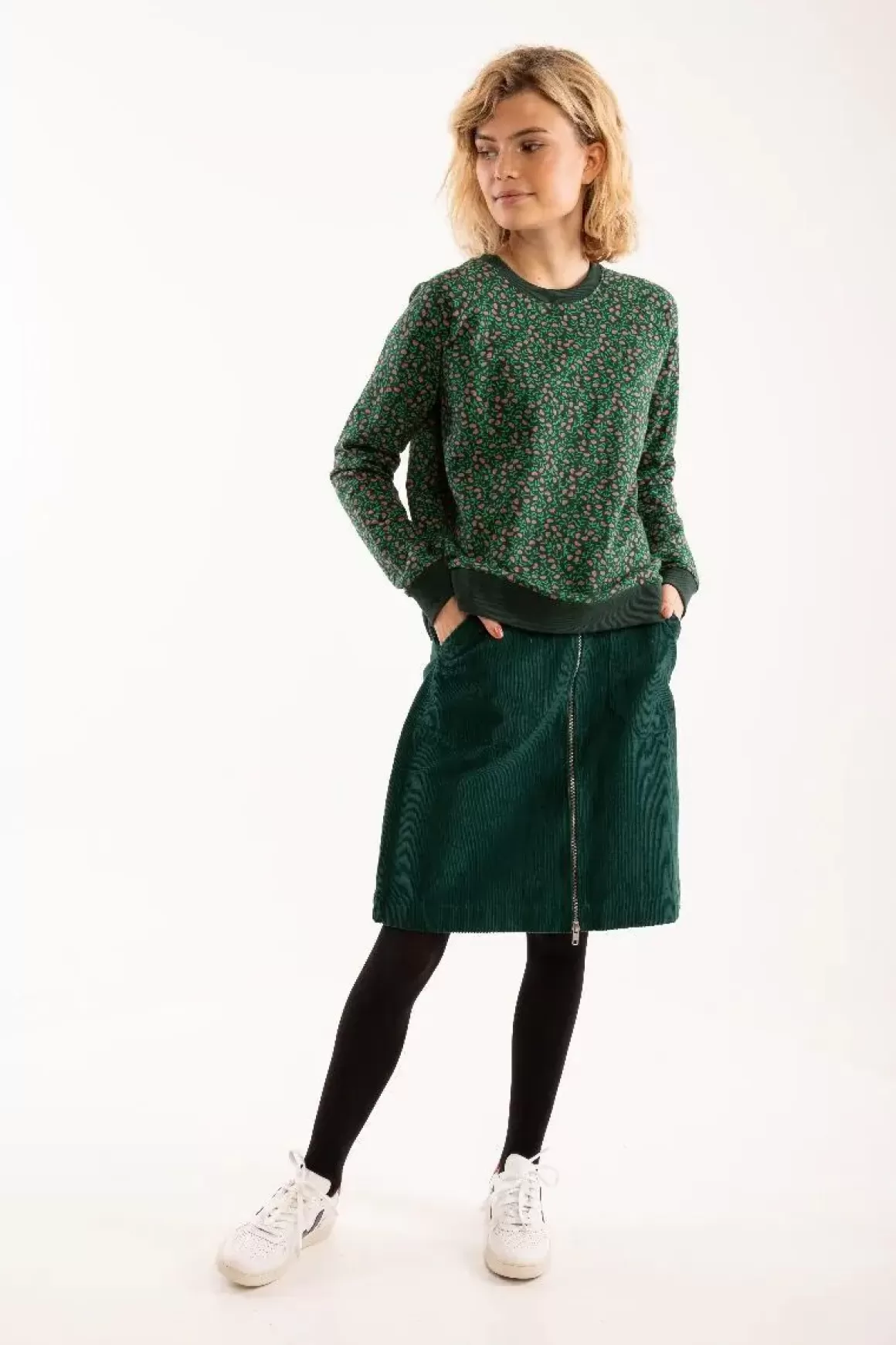 Danefæ Danemadelaine Cord Skirt Bottle Green Online