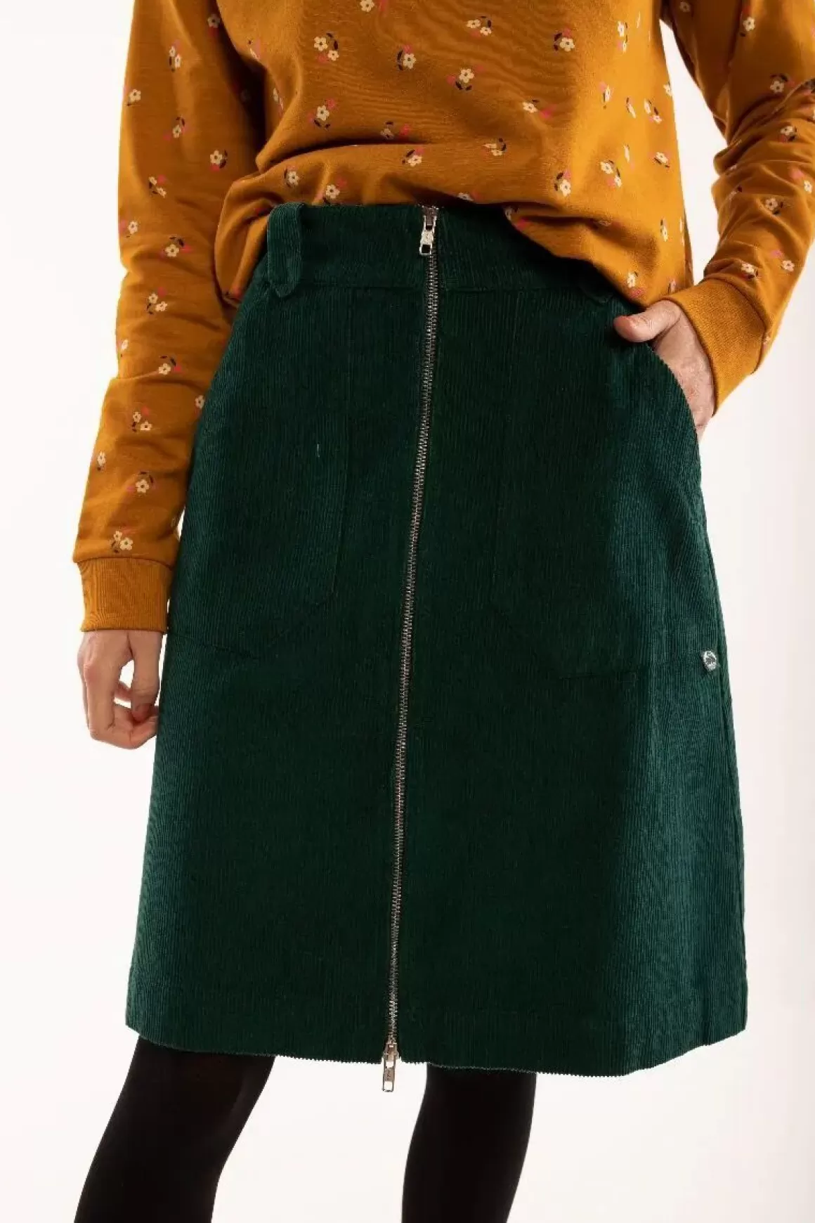 Danefæ Danemadelaine Cord Skirt Bottle Green Online