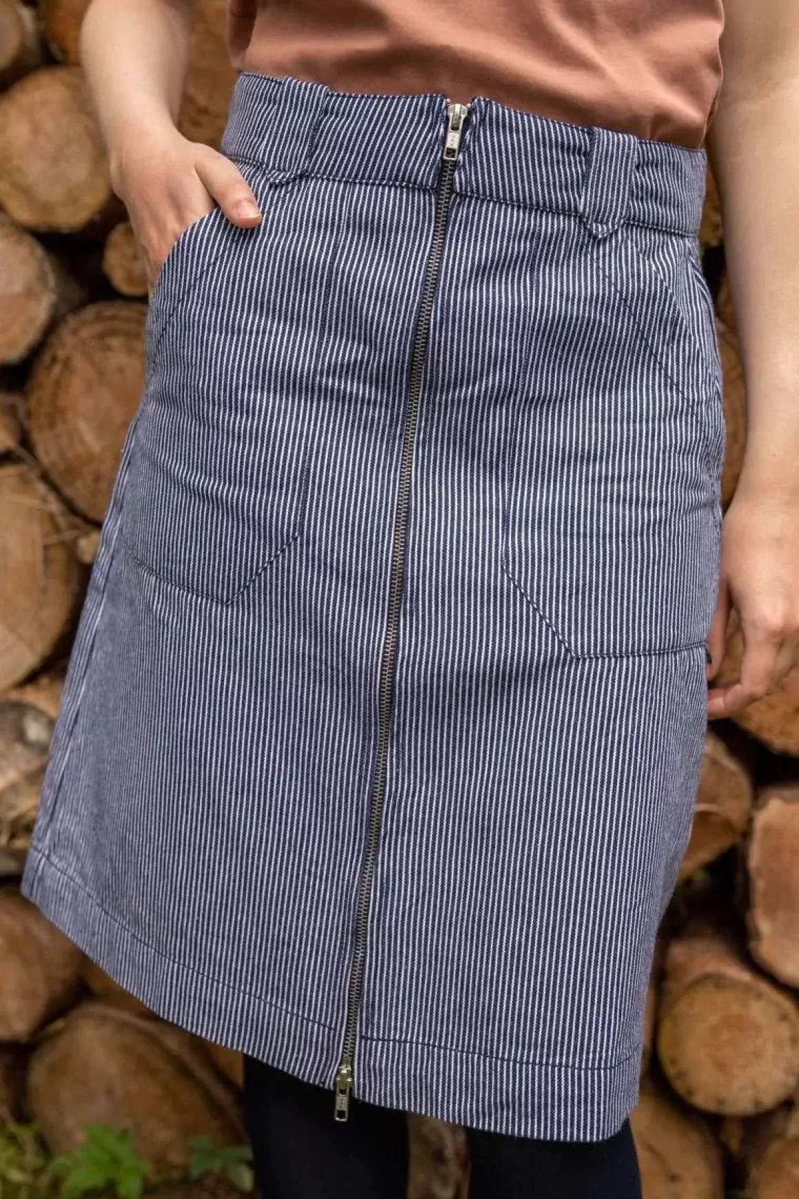 Danefæ Danemadelaine Denim Skirt Milkboy Stripe Fashion