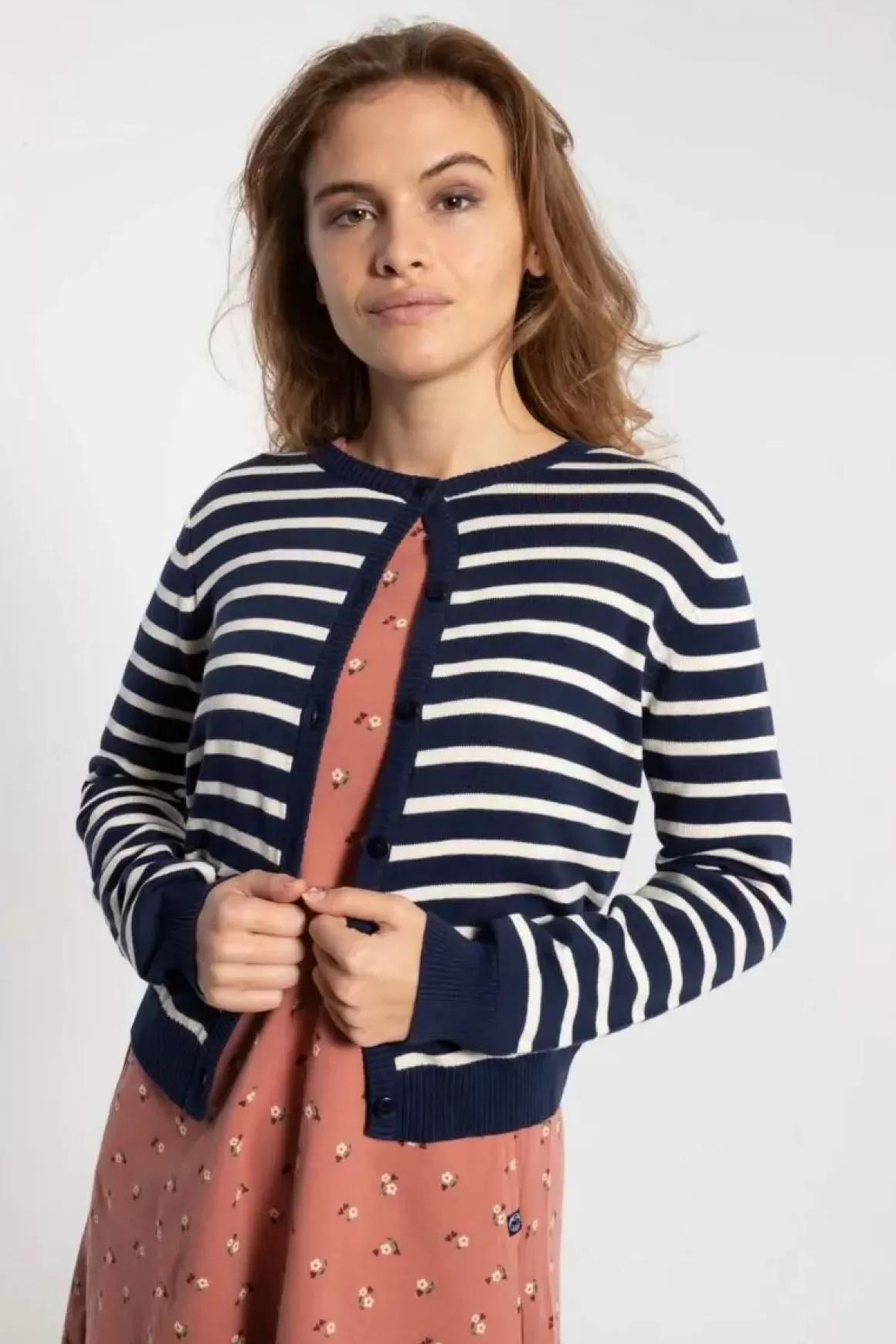 Danefæ Danesaga Cardigan Dk Navy/Chalk Clearance