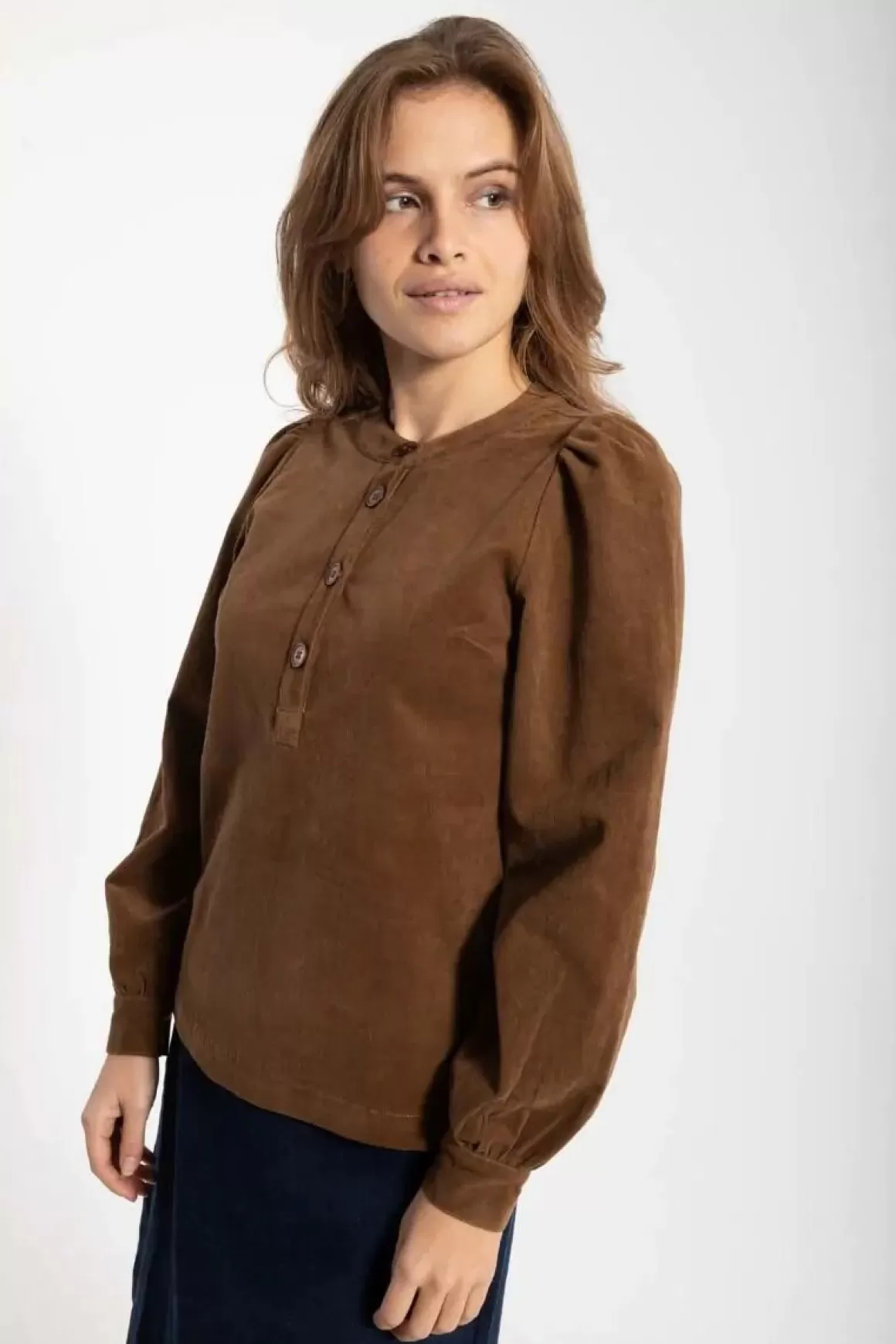 Danefæ Danesanna Cord Stretch Shirt Brown Beige Clearance