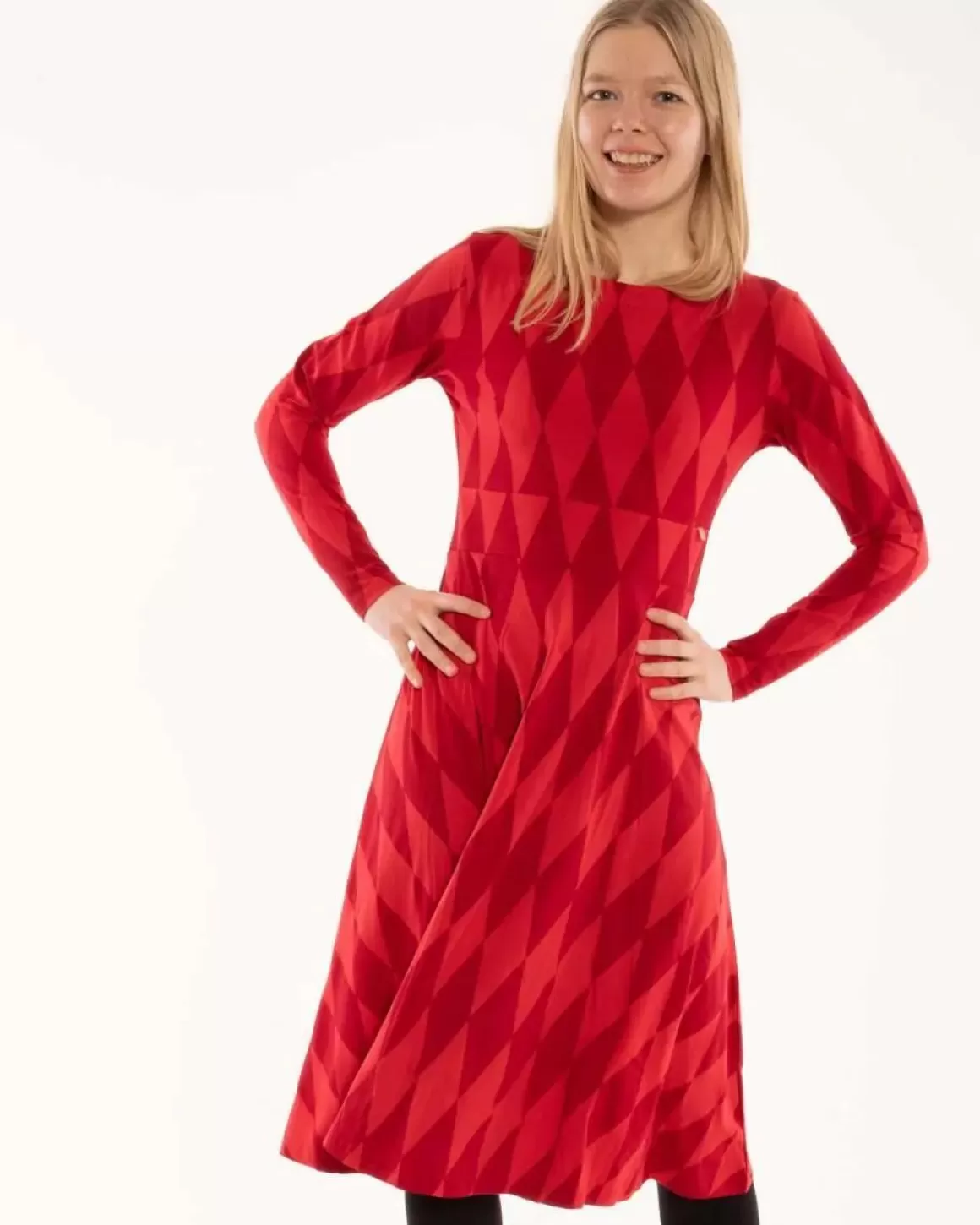 Danefæ Danesigrid Cotton Dress Dk Red/Red Diamonds Hot