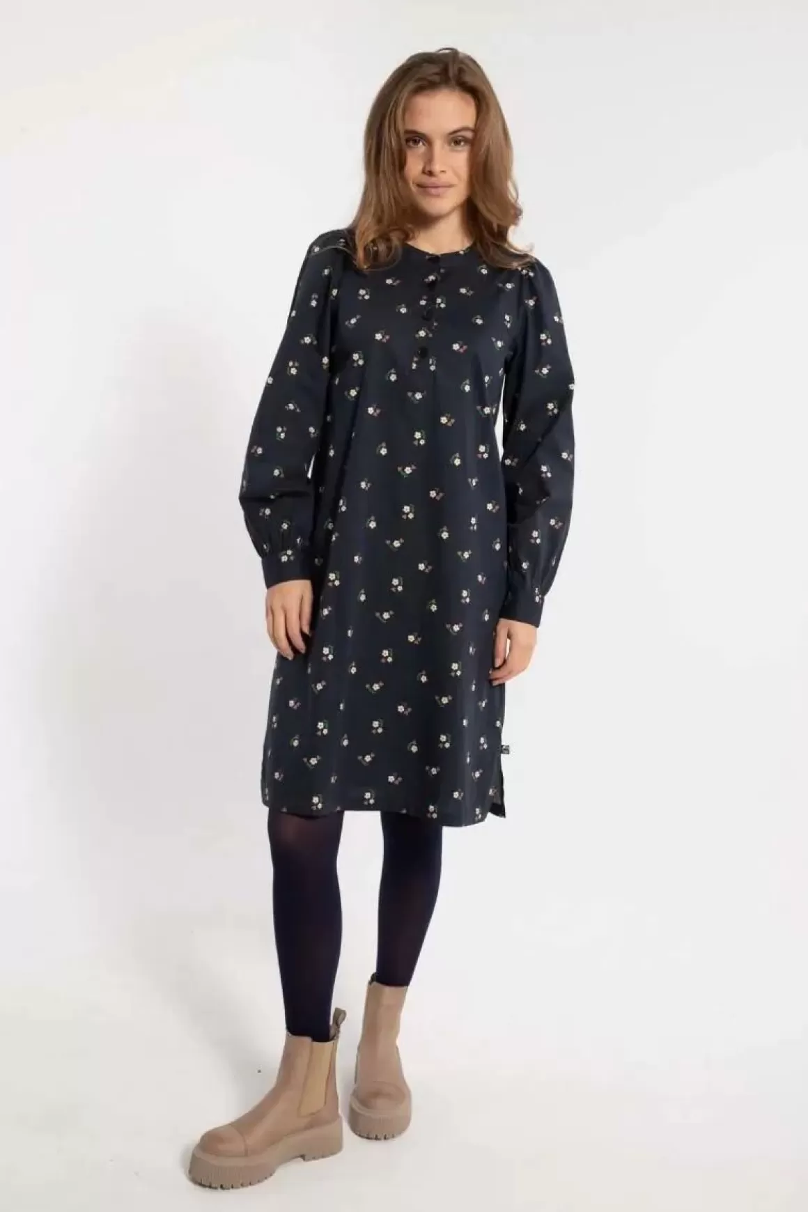 Danefæ Danesocial Poplin Dress Black Miniflower Store