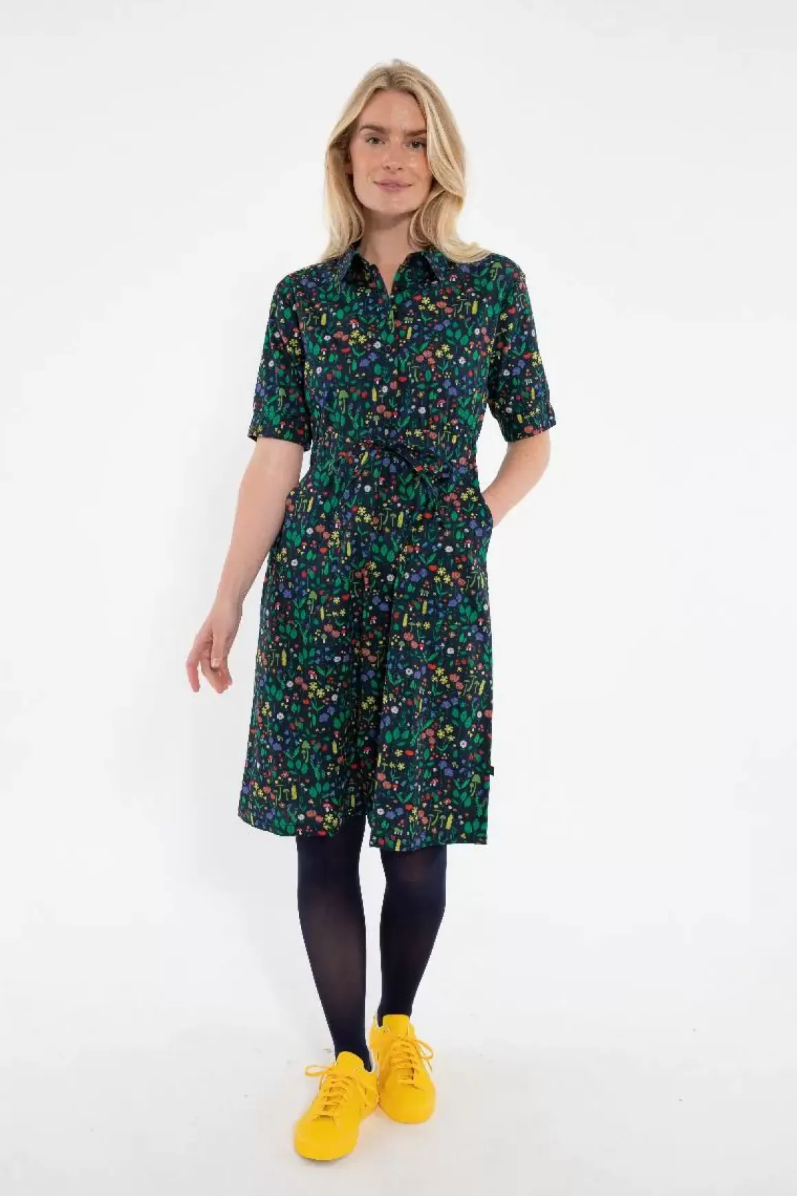 Danefæ Danesusanne Poplin Dress Dk Navy Botanical Outlet