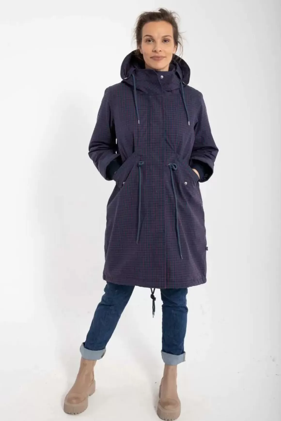 Danefæ Danesvaneke Plaid Winter Parka Marine/Black/Redwine Best