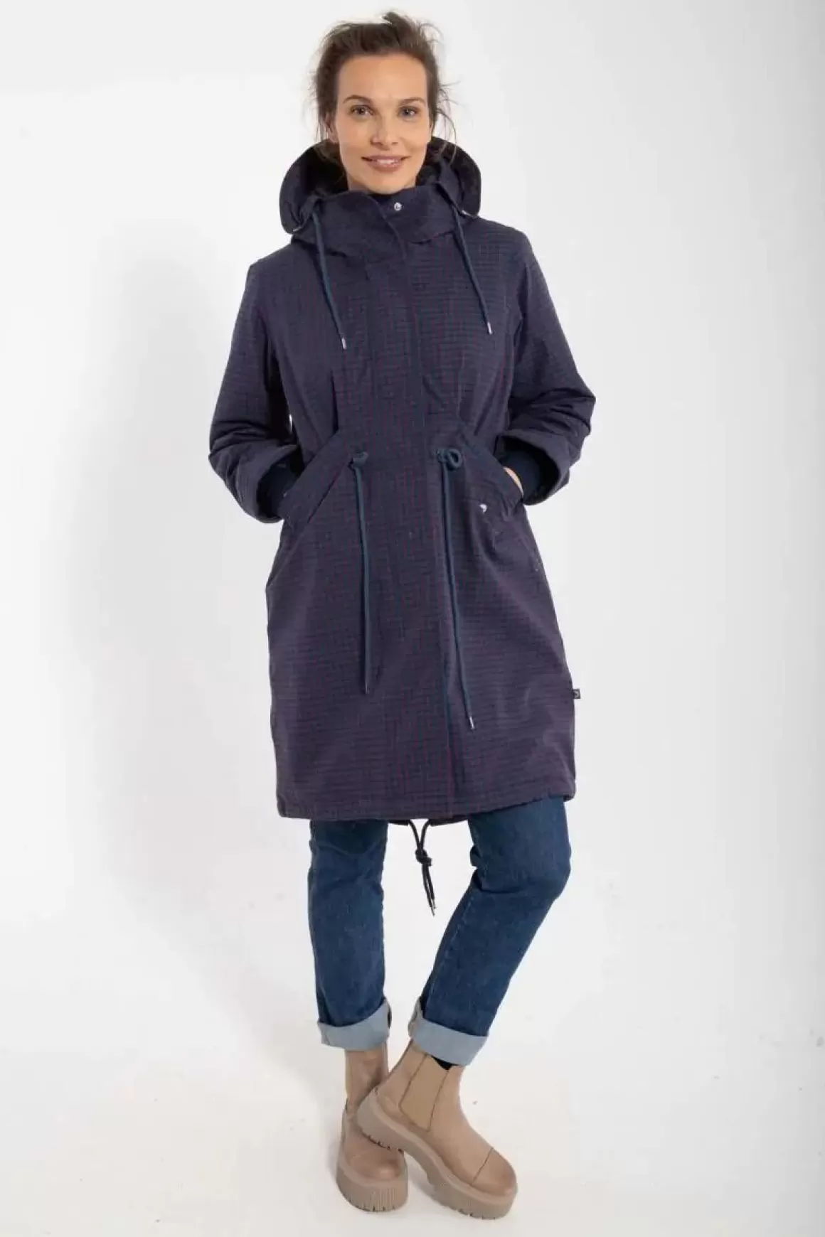 Danefæ Danesvaneke Plaid Winter Parka Marine/Black/Redwine Best