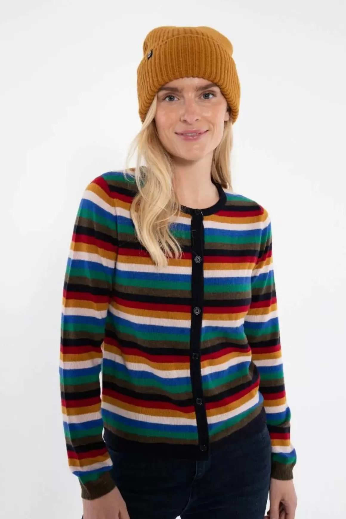 Danefæ Ess - Forget Me Not Merino Cardigan Royal Stripe Cheap