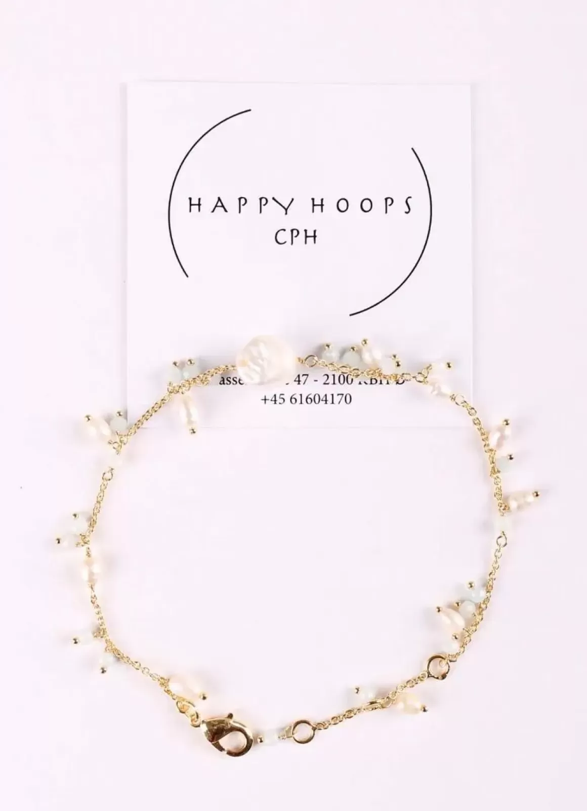 Danefæ Happy Hoop Cph Rosa Armband Guldfarvet/Off White Hot