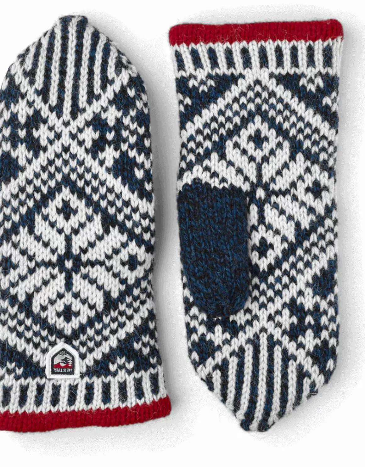 Danefæ Hestra Nordic Wool Mittens Blue/Off White Outlet