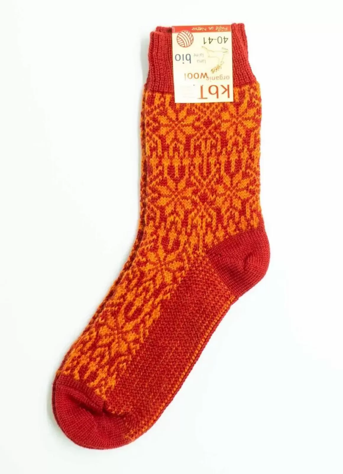 Danefæ Hirsch Natur Wool Socks Dk Red/Orange Outlet