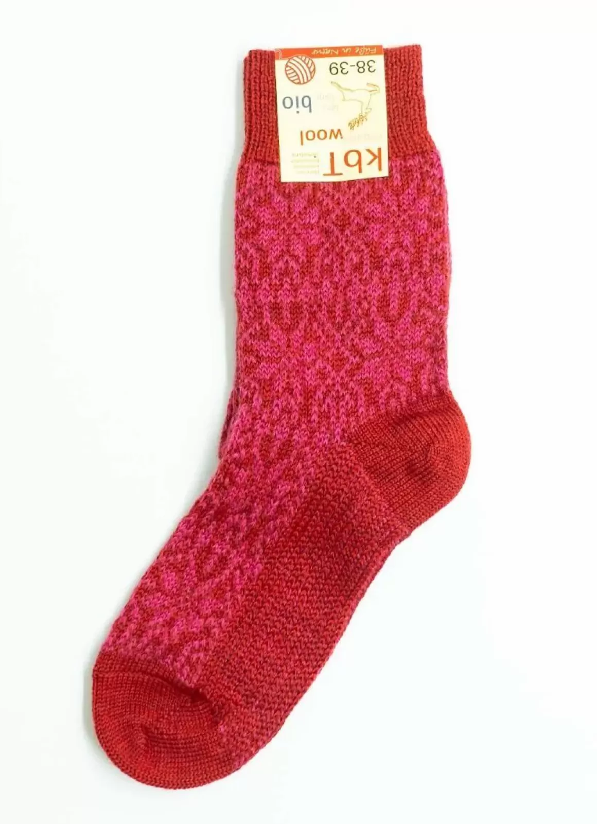 Danefæ Hirsch Natur Wool Socks Red/Rasberry New