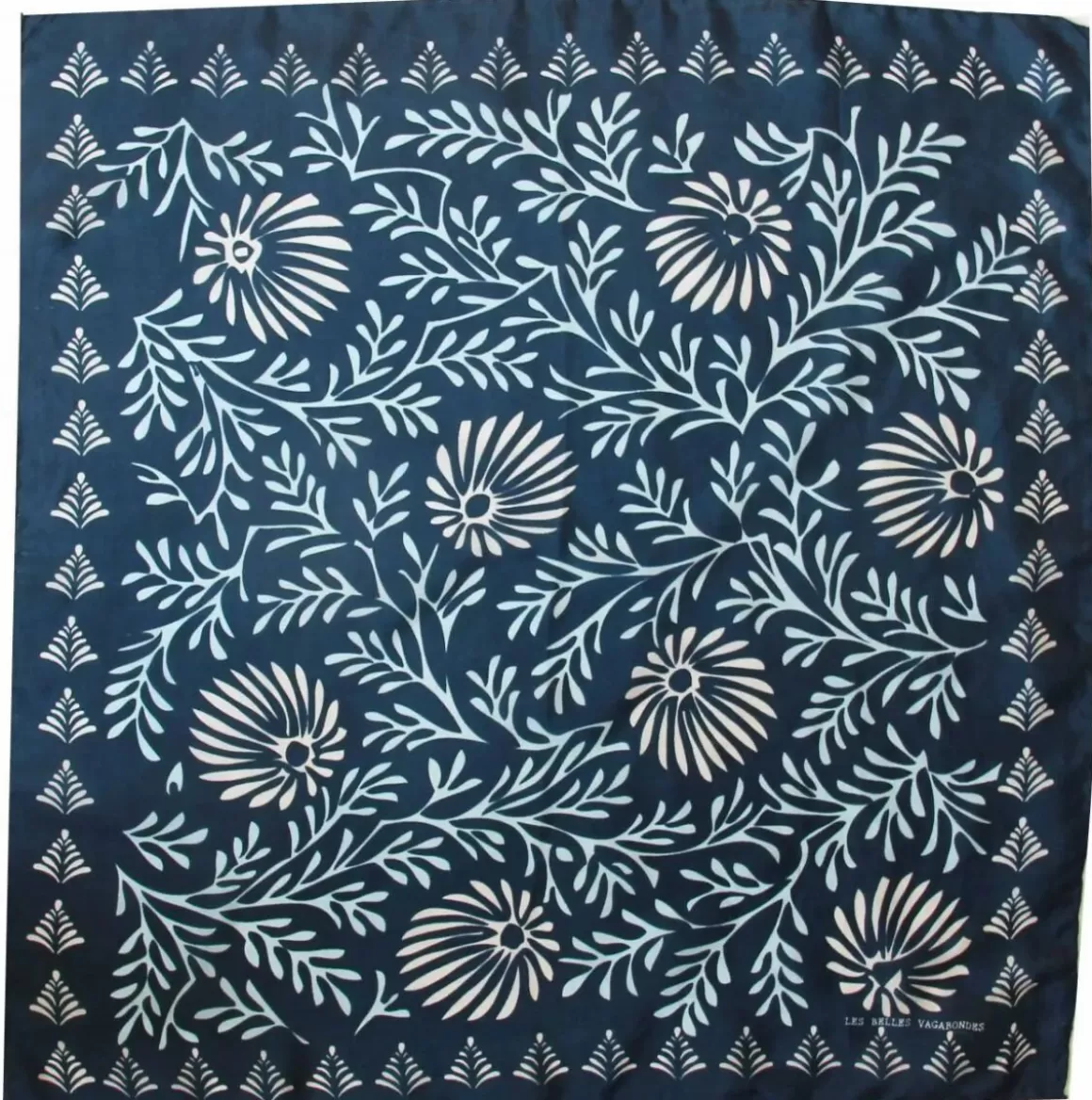 Danefæ Les Belles Vagabondes Mini Silk Scarf Azalee Navy Online