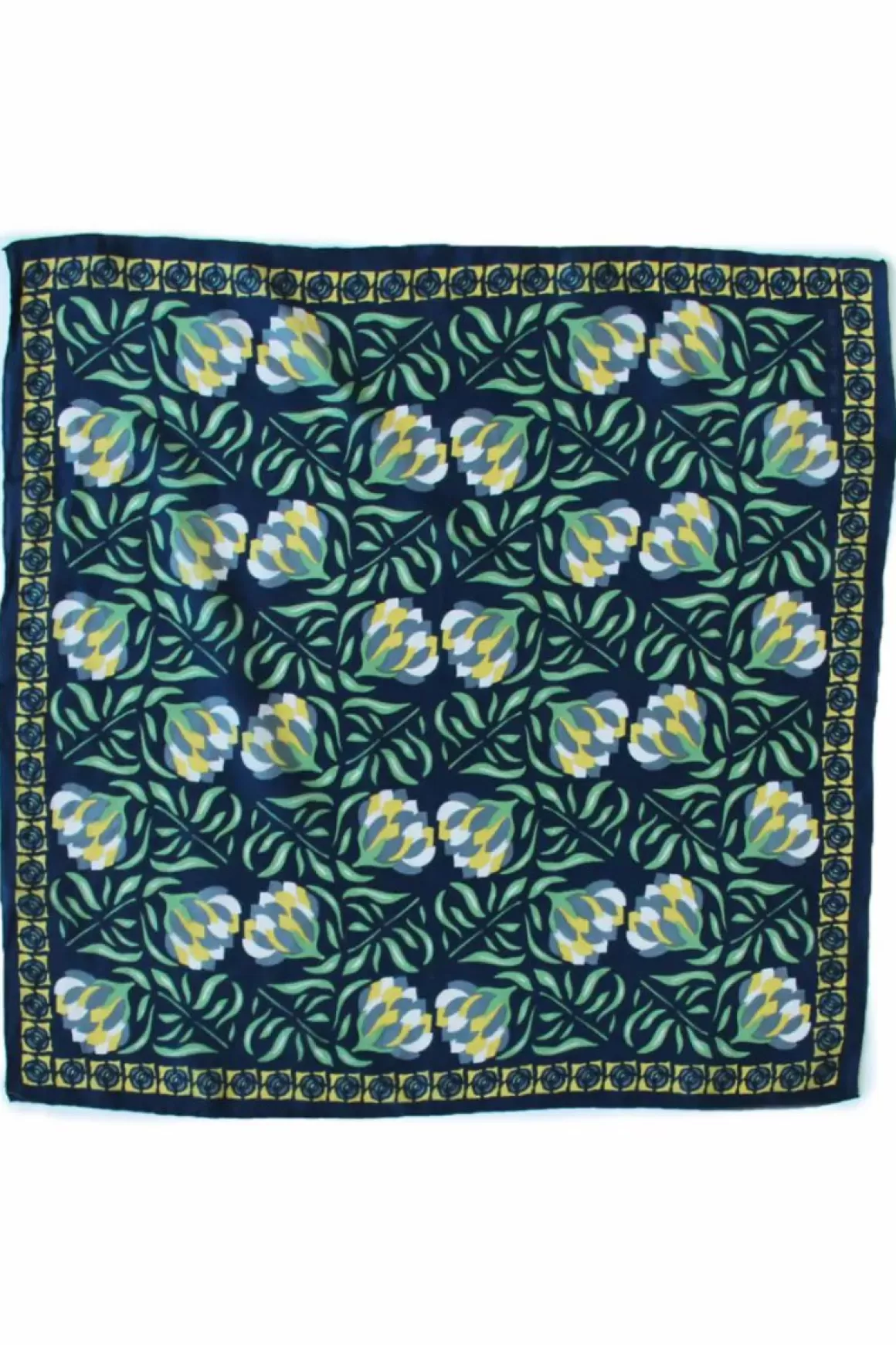 Danefæ Les Belles Vagabondes Mini Silk Scarf Bergamot Marine Clearance