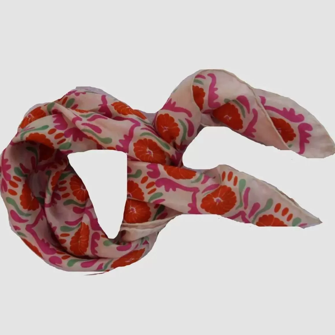 Danefæ Les Belles Vagabondes Mini Silk Scarf Jaipur Pink/Orange Best Sale