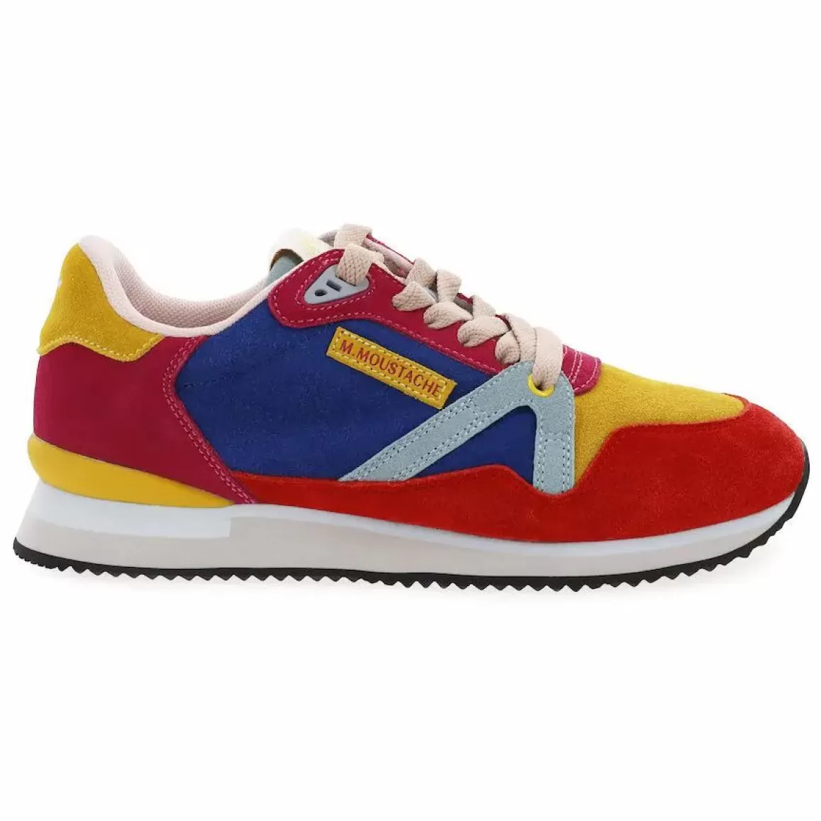 Danefæ M.Moustache Andre Running Sneakers Suede Rose Jaune Bleu Discount