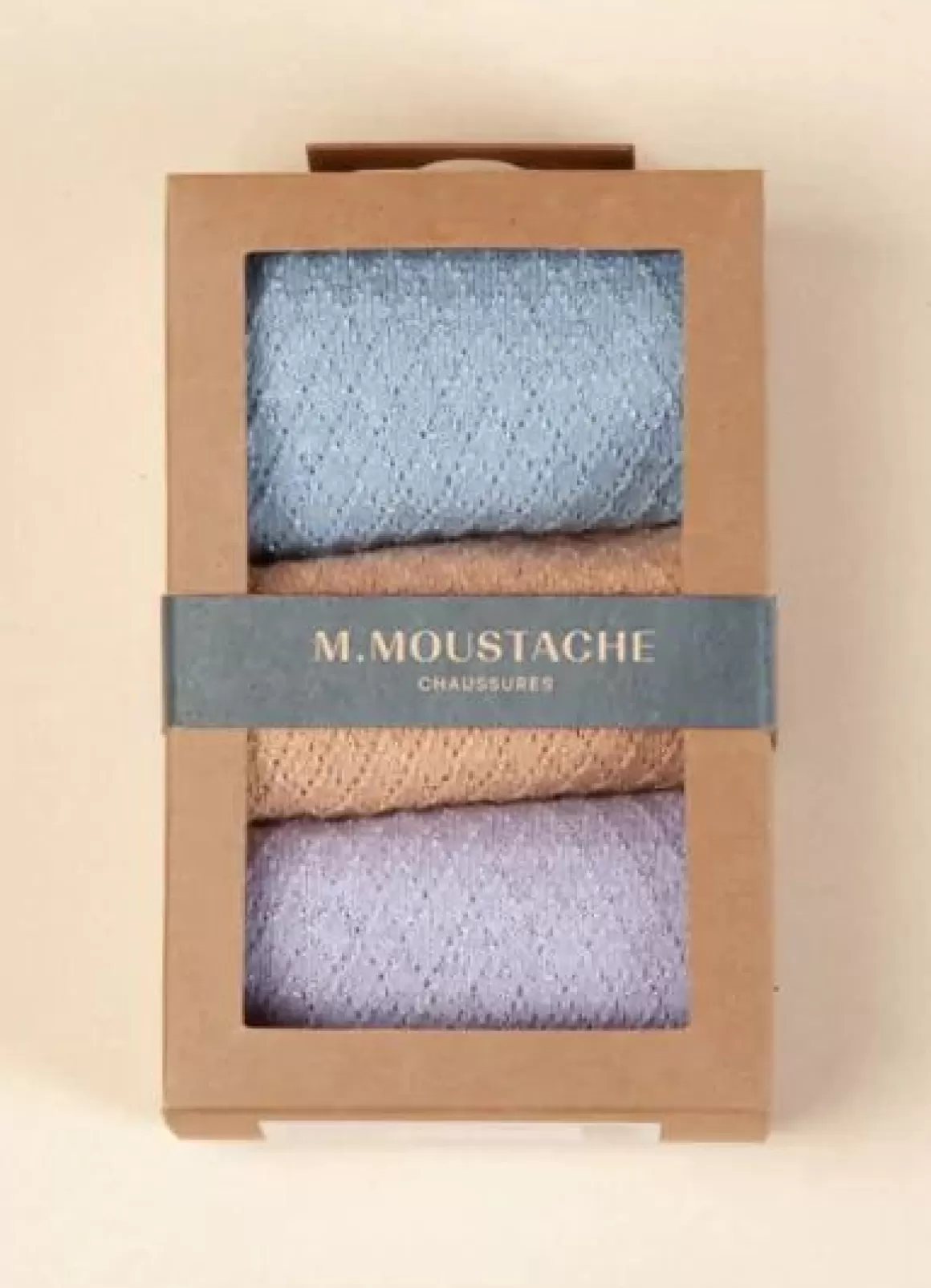 Danefæ M.Moustache Chaussettes Stromper 3-Pak Gaufre Paillettes Best Sale