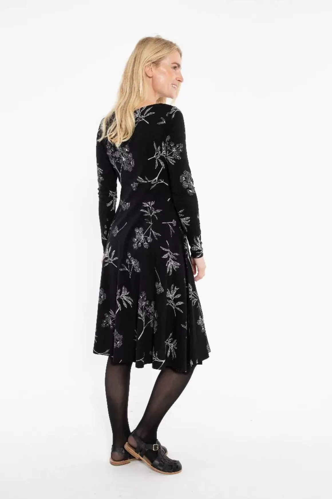 Danefæ Organic - Danesigrid Viscose Slub Dress Black Hemlock Fashion