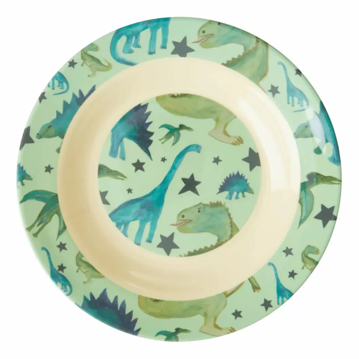 Danefæ Rice Melamine Borneskal Green Dinosaur Outlet