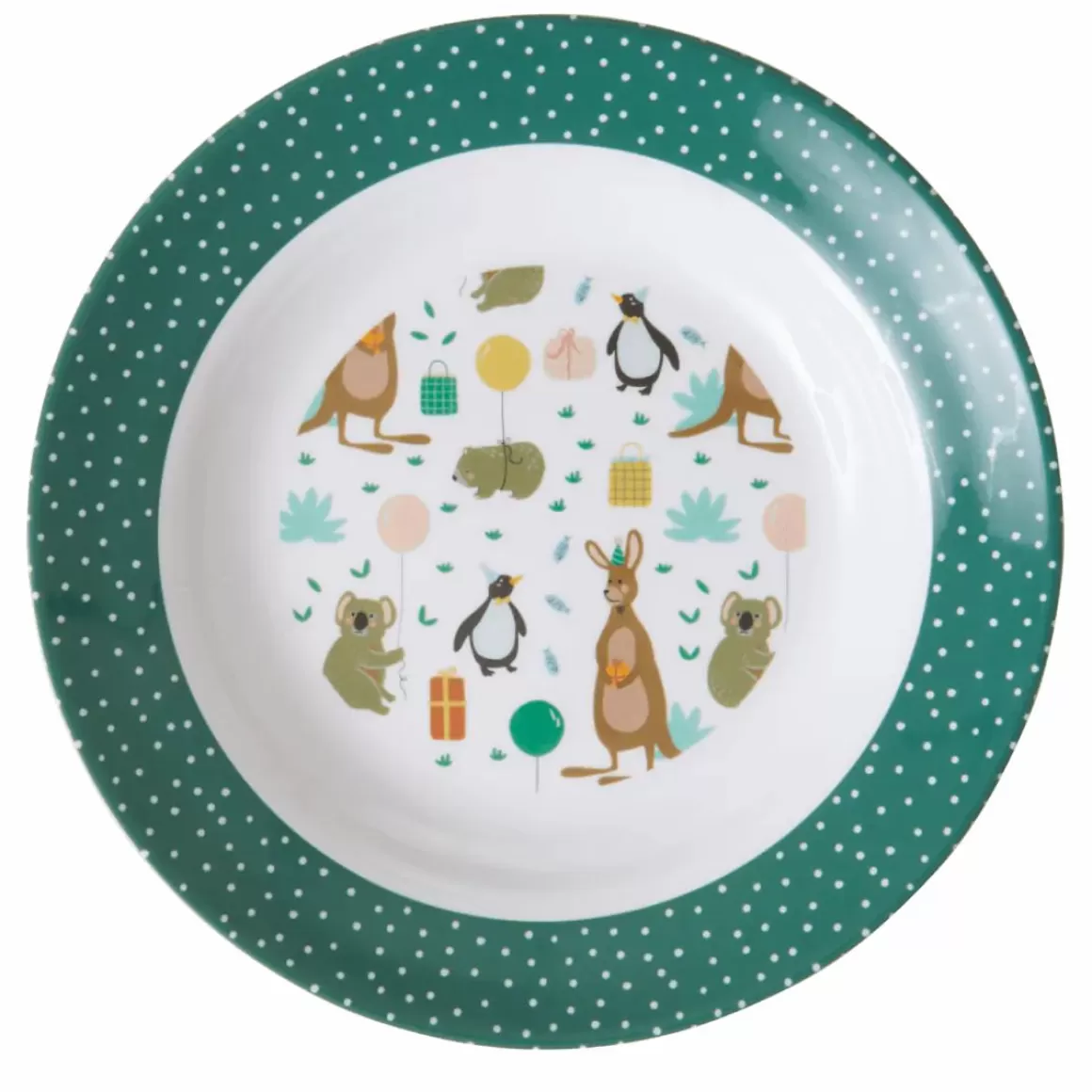 Danefæ Rice Melamine Borneskal Green Party Animal Hot