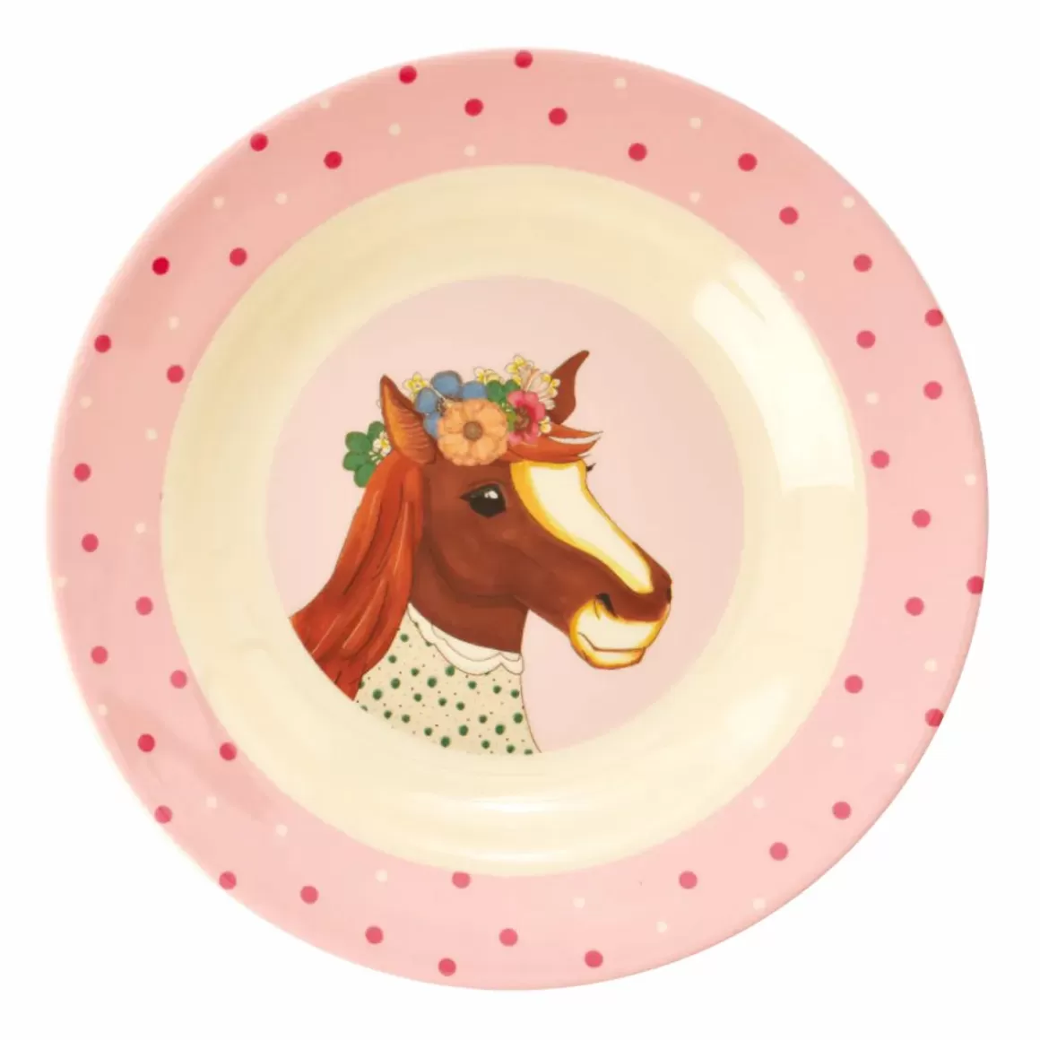 Danefæ Rice Melamine Borneskal Pink Farm Animals Fashion