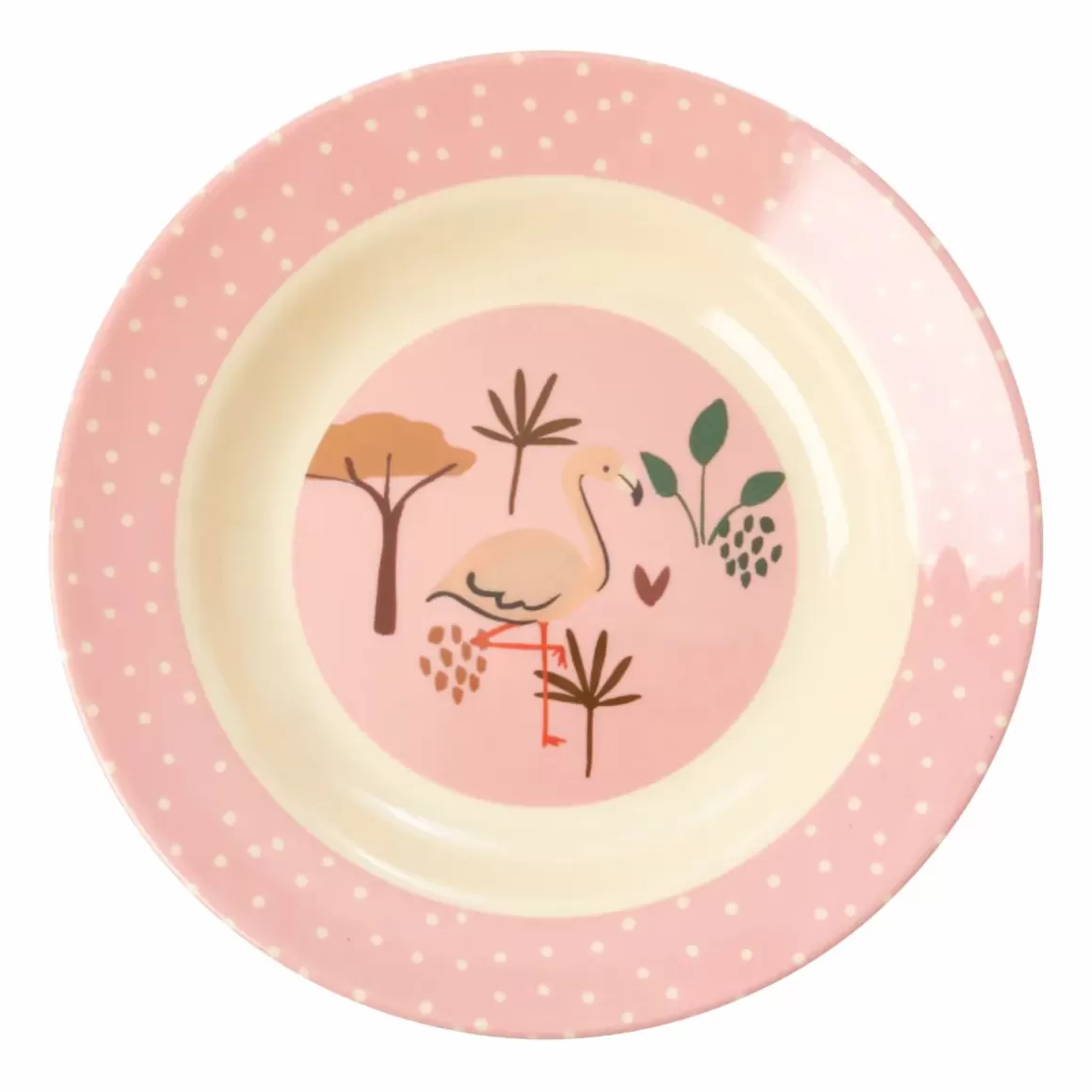 Danefæ Rice Melamine Borneskal Pink Jungle Animals Outlet